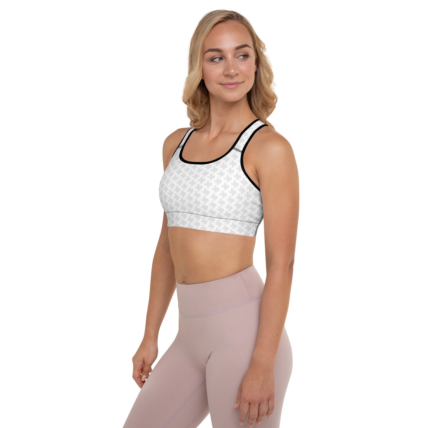 Texas - White - Padded Sports Bra