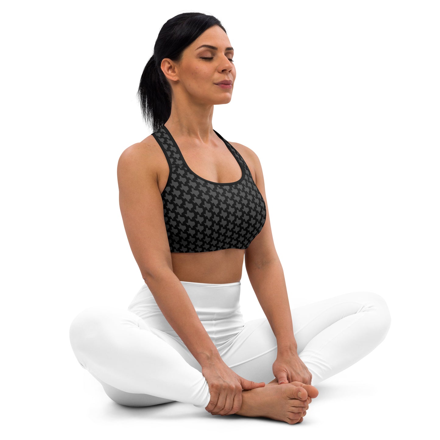 Texas - Black - Padded Sports Bra