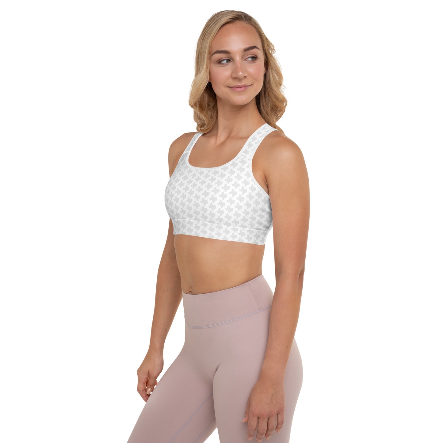 Texas - White - Padded Sports Bra