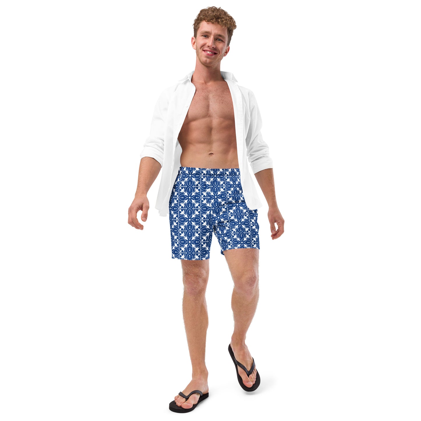 Azulejos - Blue/White - Men's Swim Trunks