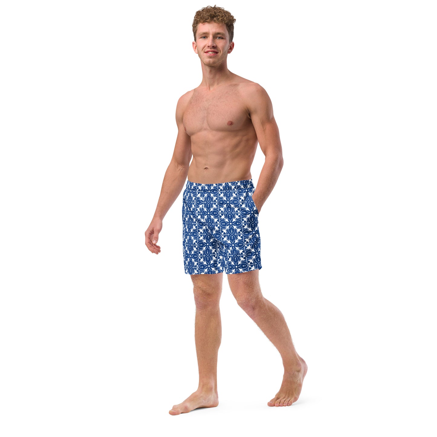 Azulejos - Blue/White - Men's Swim Trunks