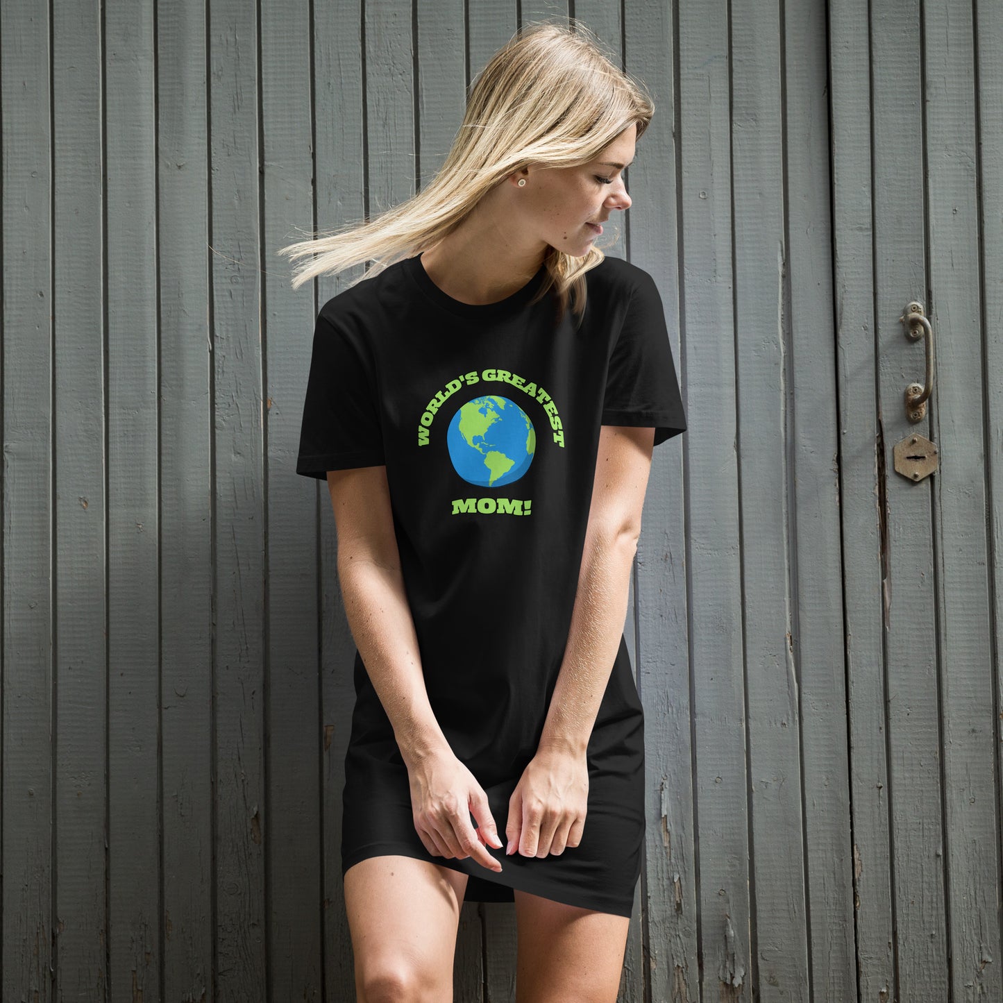 World's Greatest Mom - Organic Cotton T-Shirt Dress - Available in Several Colors