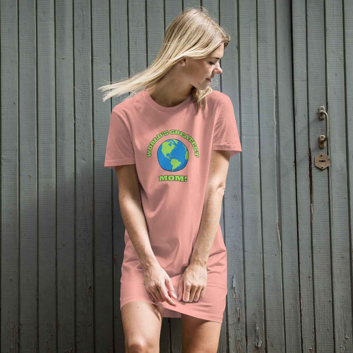 World's Greatest Mom - Organic Cotton T-Shirt Dress - Available in Several Colors