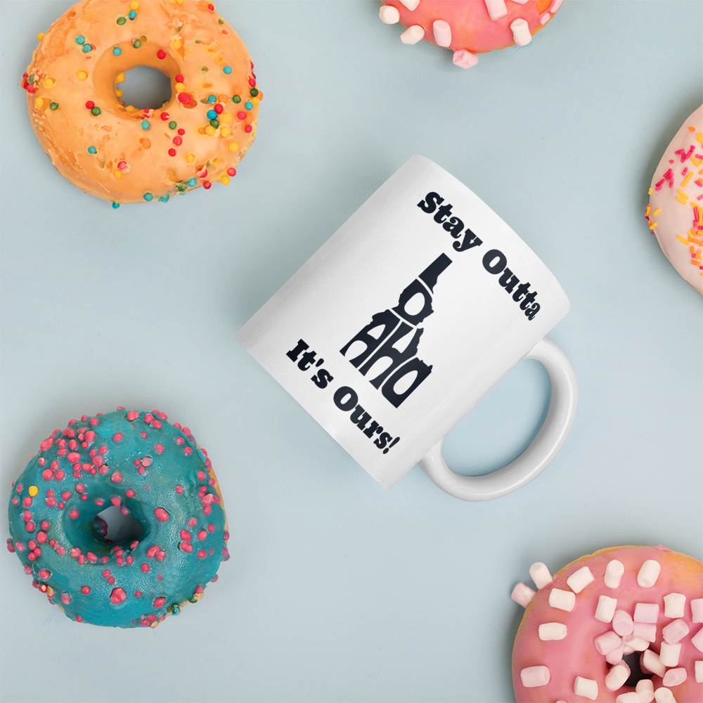 Stay Outta Idaho - Black Font - White Glossy Mug