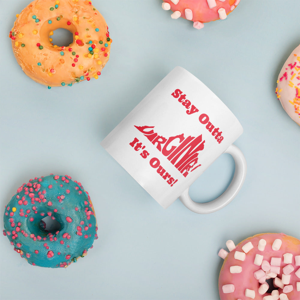 Stay Outta Virginia - Red Font - White Glossy Mug