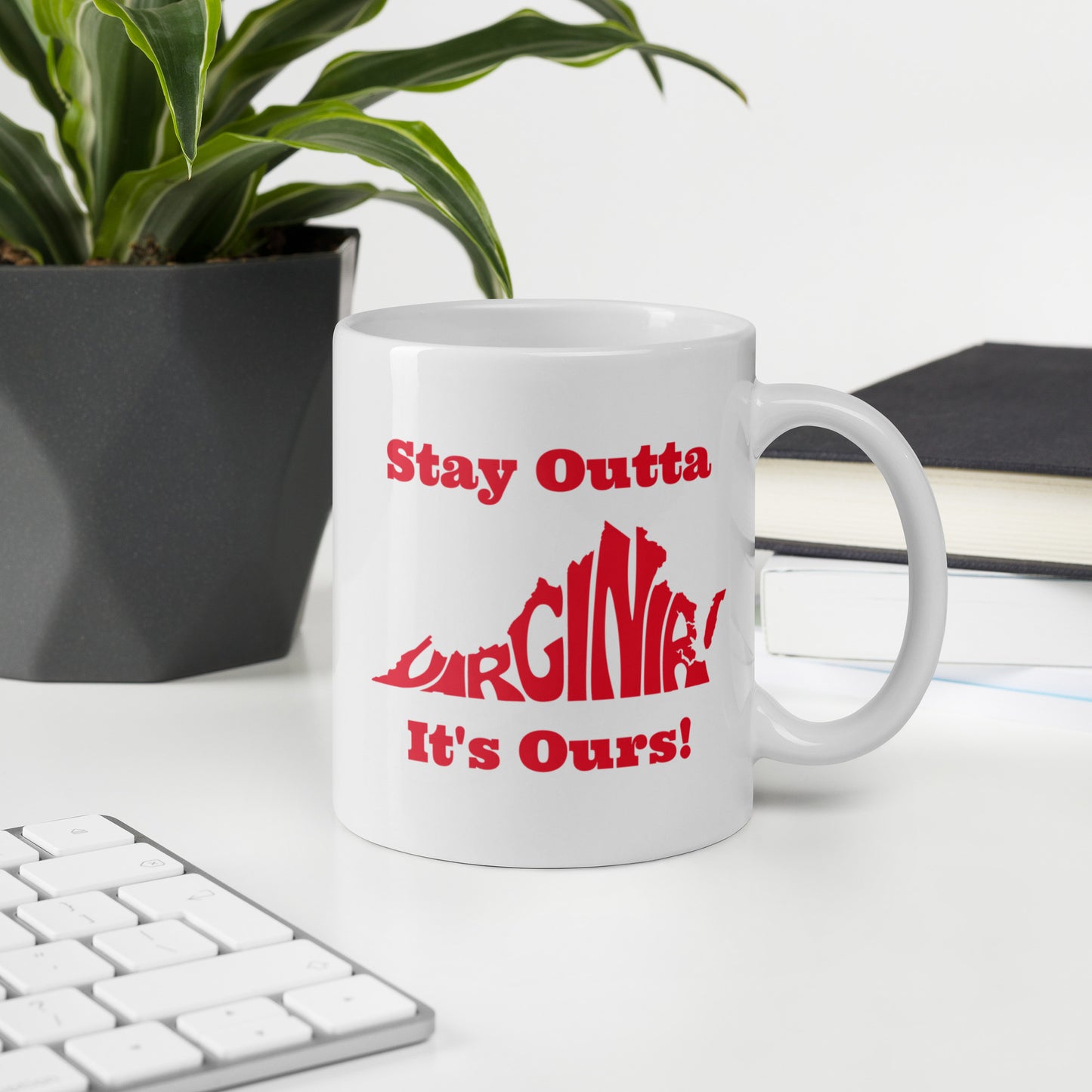 Stay Outta Virginia - Red Font - White Glossy Mug