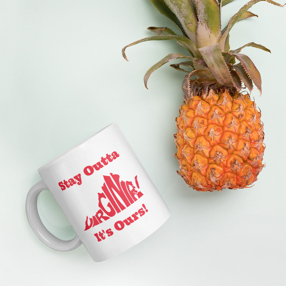 Stay Outta Virginia - Red Font - White Glossy Mug