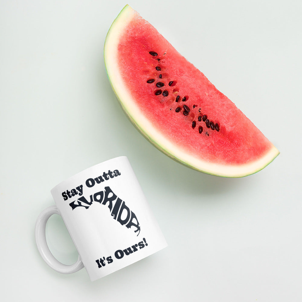 Stay Outta Florida - Black Font - White Glossy Mug