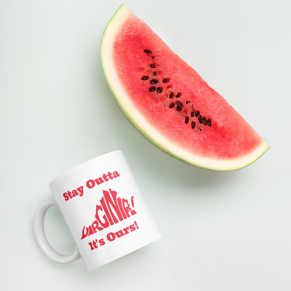 Stay Outta Virginia - Red Font - White Glossy Mug
