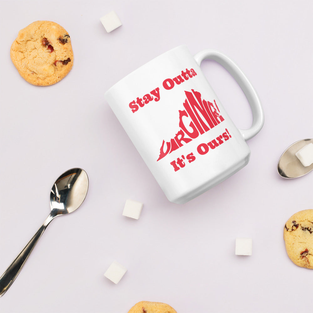 Stay Outta Virginia - Red Font - White Glossy Mug