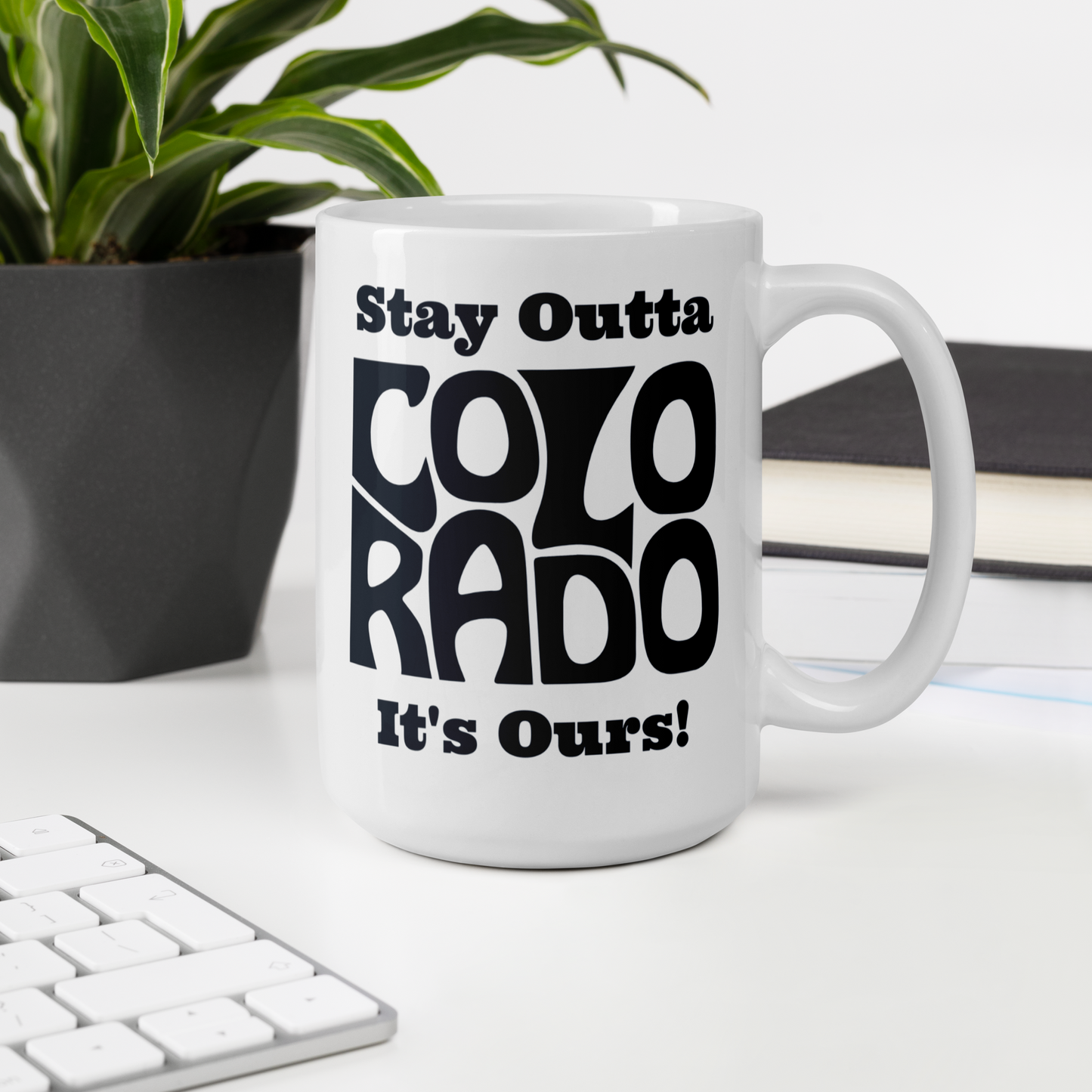 Stay Outta Colorado - Black Font - White Glossy Mug