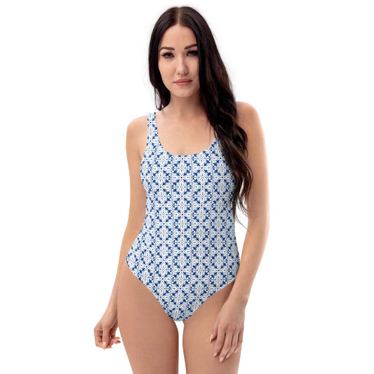 Azulejos - White/Blue - One-Piece Swimsuit