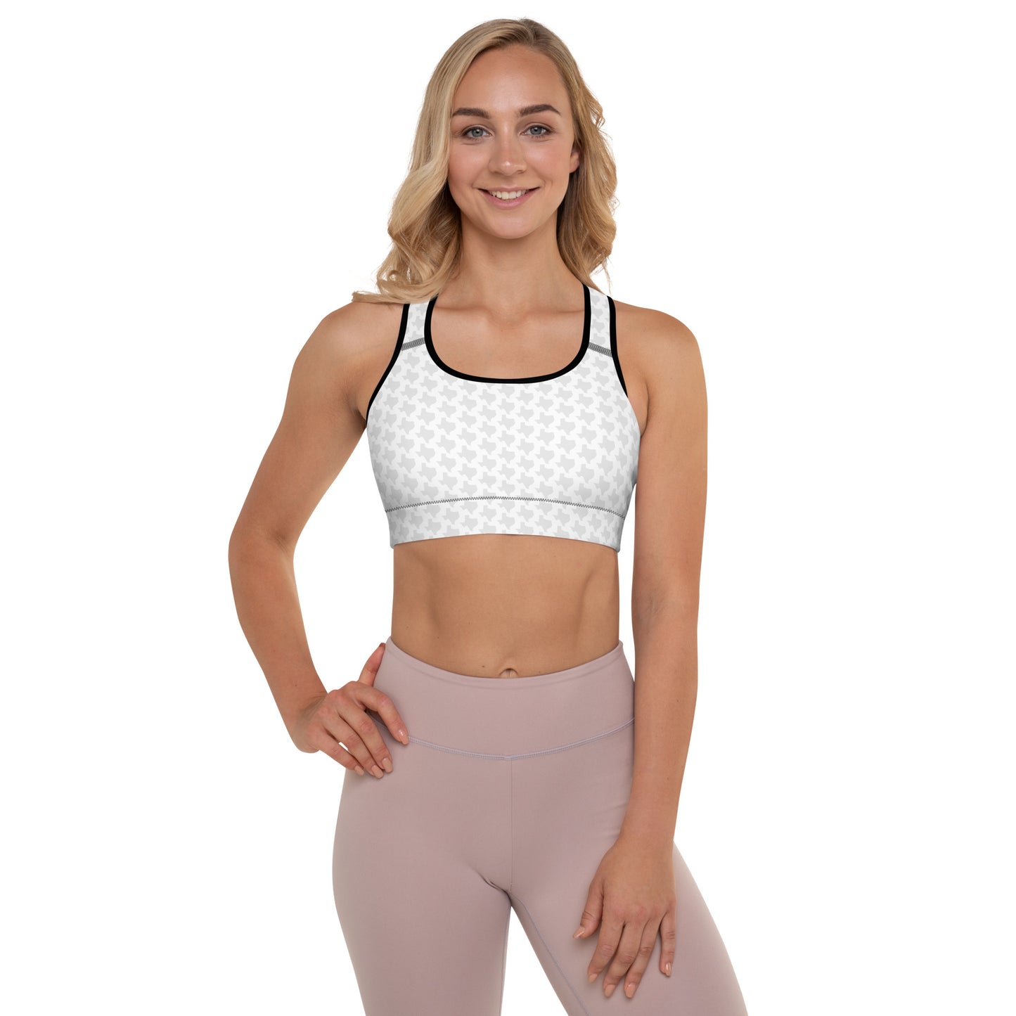 Texas - White - Padded Sports Bra