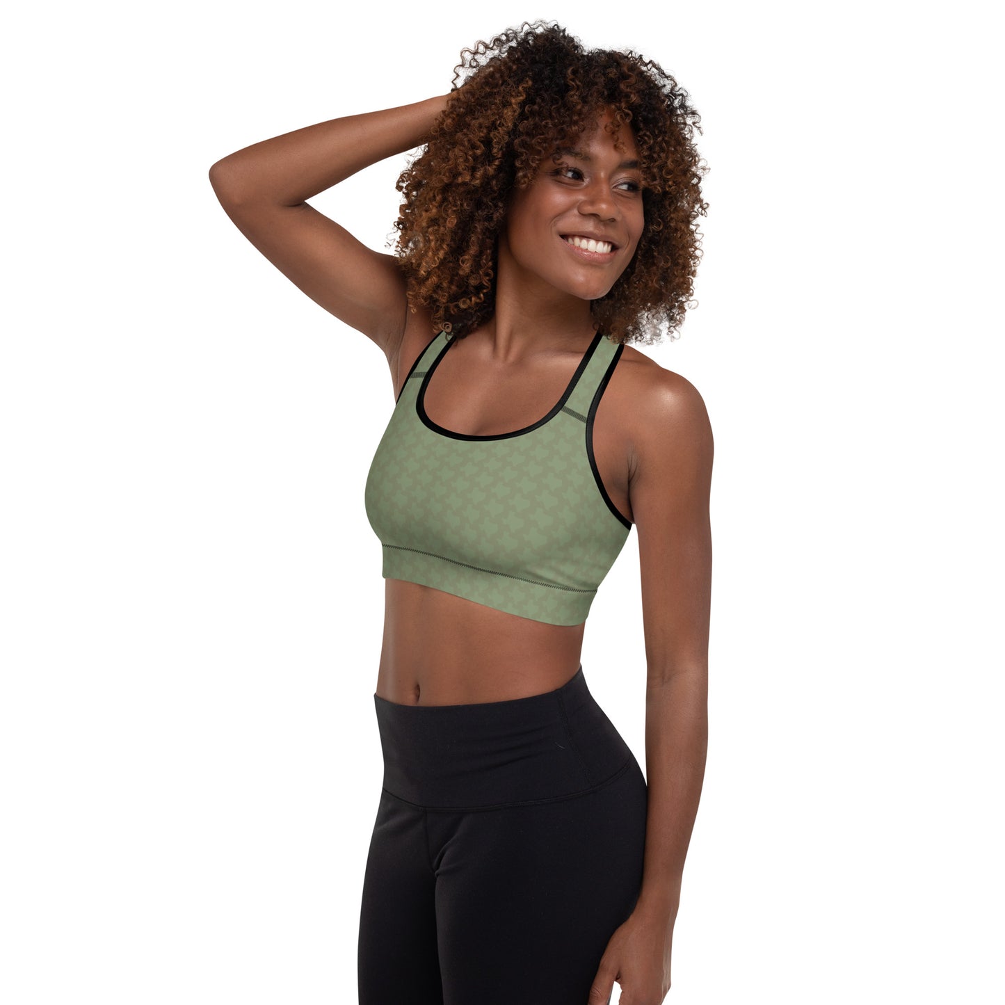Texas - Green - Padded Sports Bra