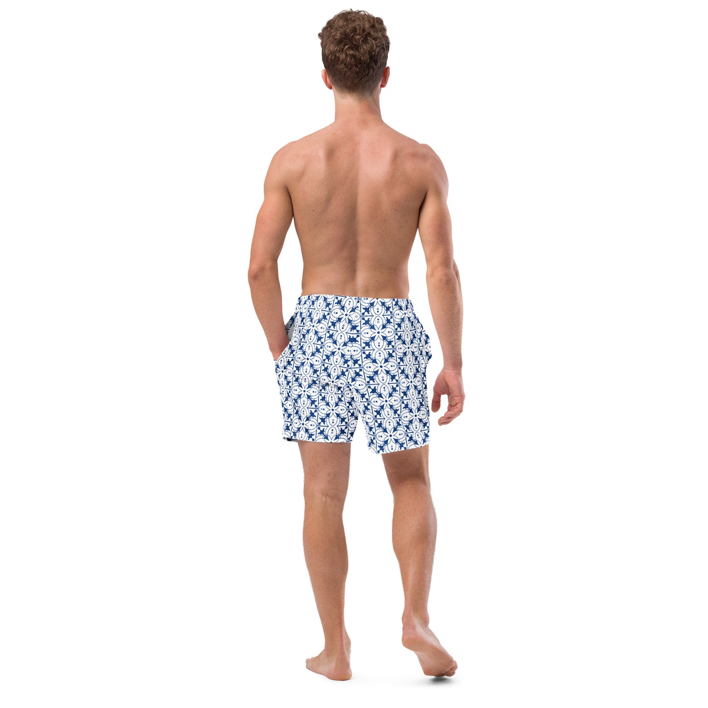 Azulejos - White/Blue - Men's Swim Trunks