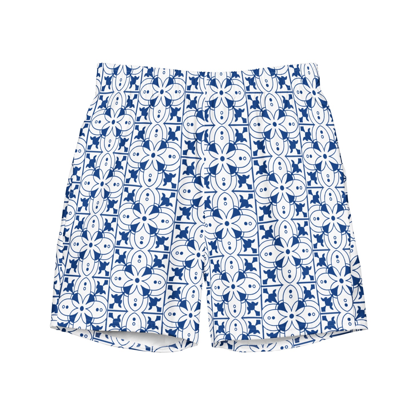 Azulejos - White/Blue - Men's Swim Trunks