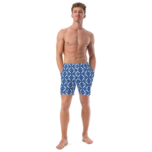 Azulejos - Blue/White - Men's Swim Trunks
