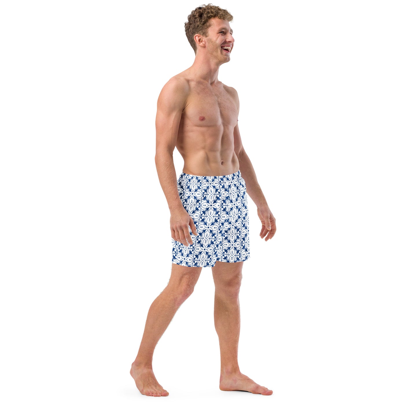 Azulejos - White/Blue - Men's Swim Trunks