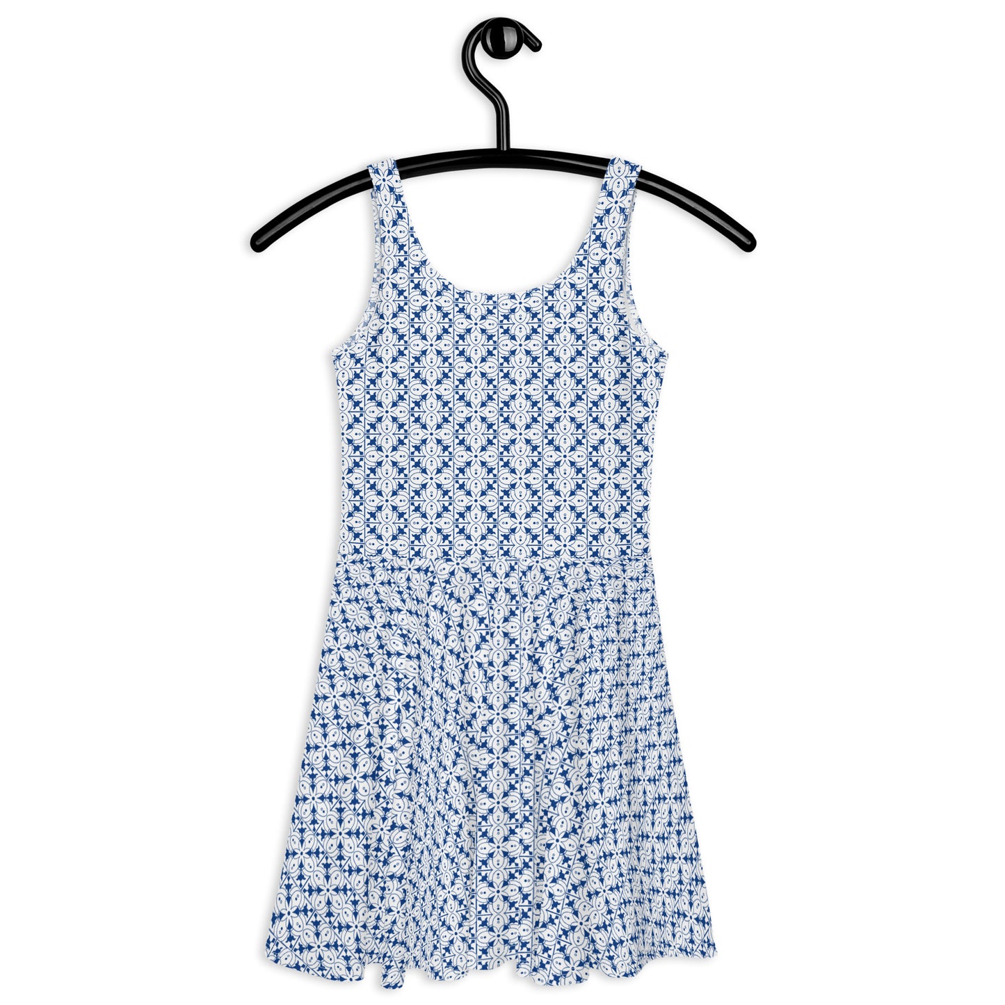 Azulejos - White/Blue - Skater Dress