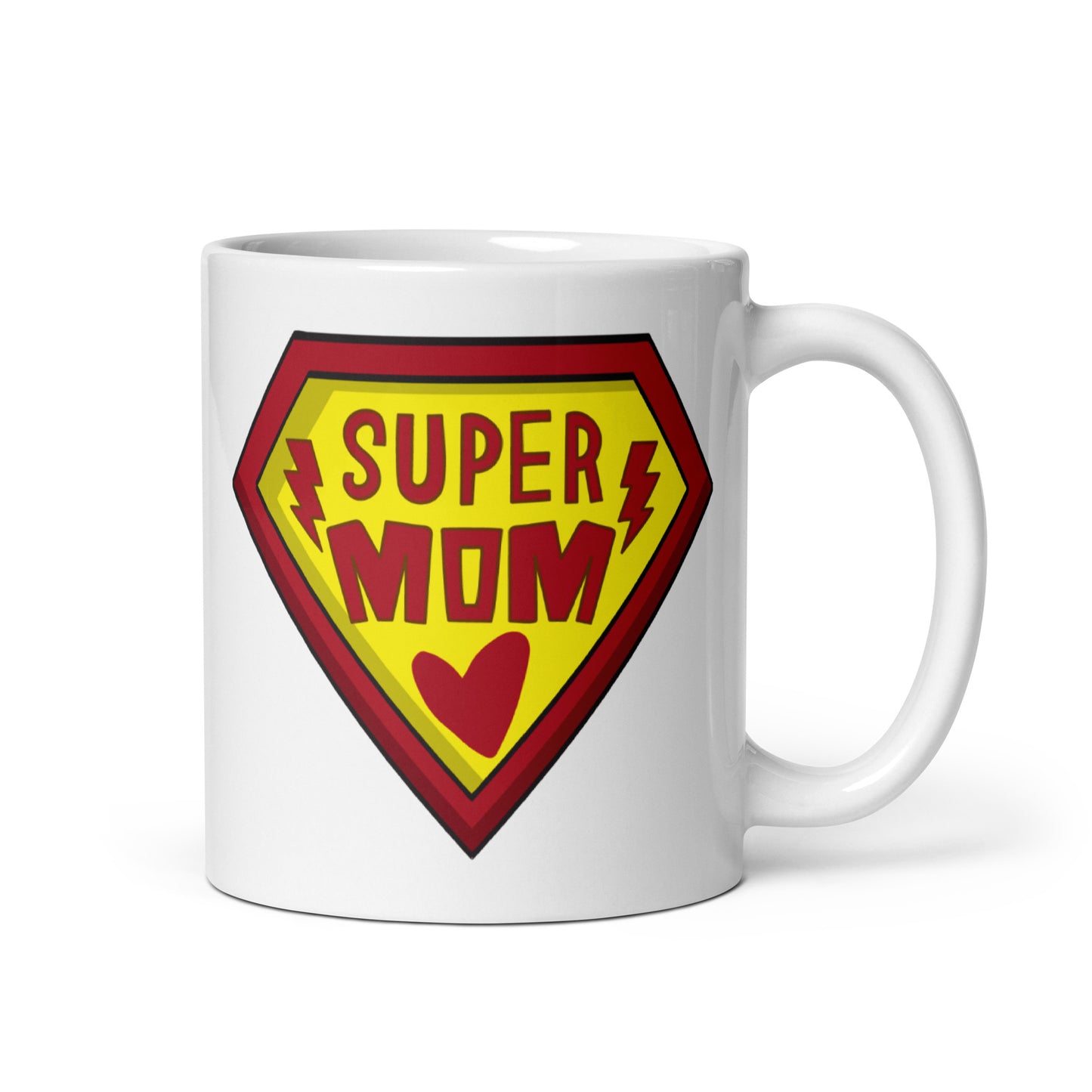 Super Mom - White Glossy Mug - Gift - Mother's Day - Birthday