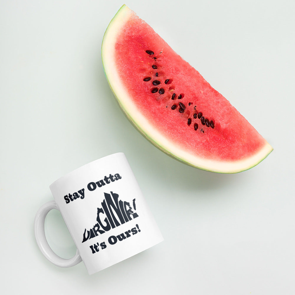 Stay Outta Virginia - Black Font - White Glossy Mug