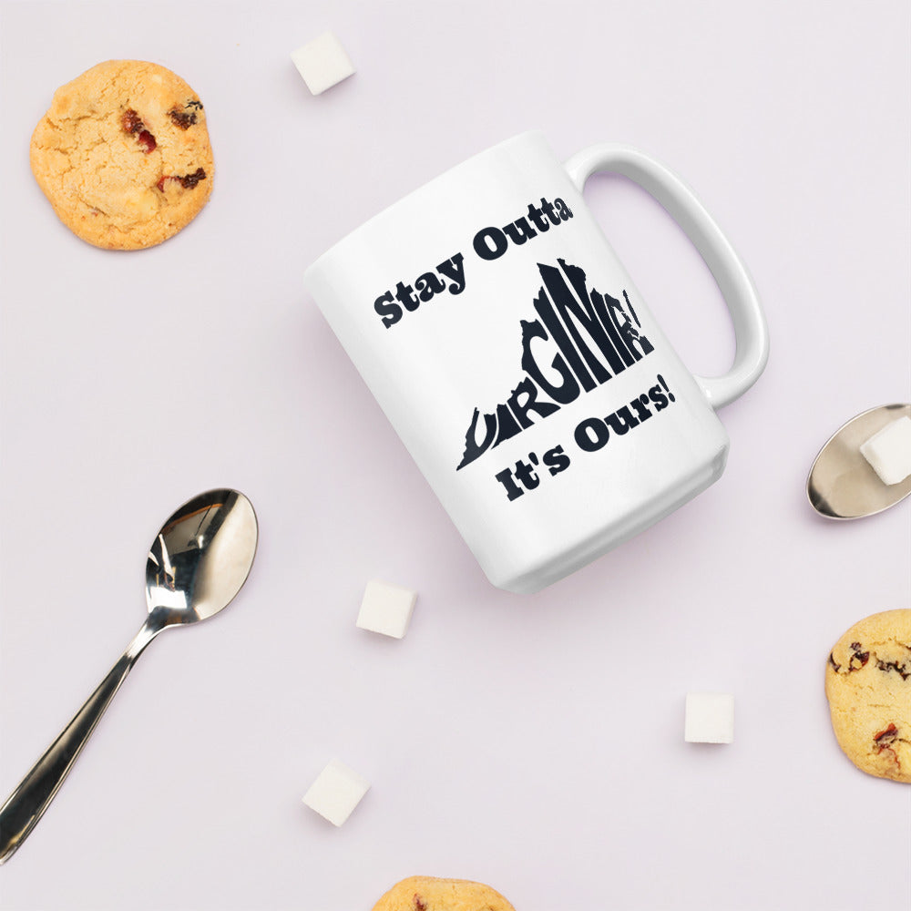 Stay Outta Virginia - Black Font - White Glossy Mug