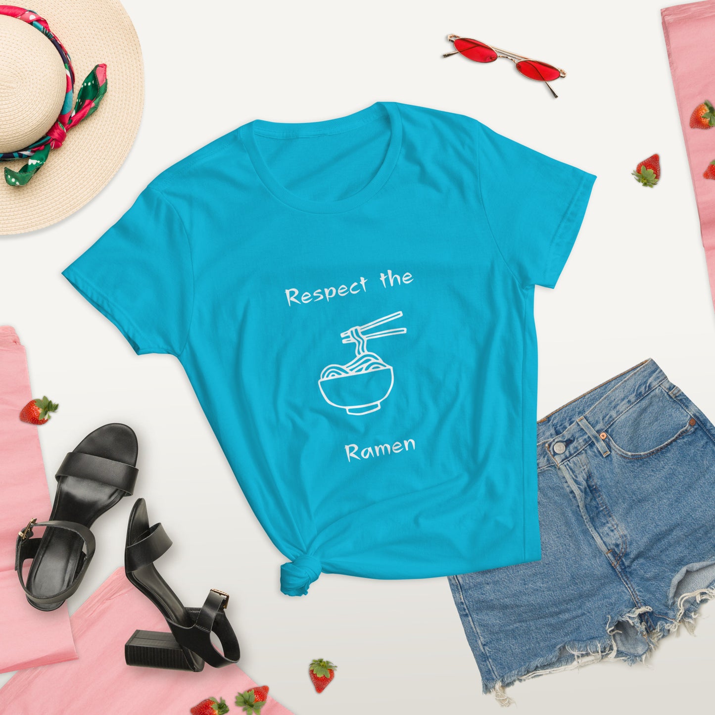 Respect the Ramen - Women's Fitted Short Sleeve T-Shirt