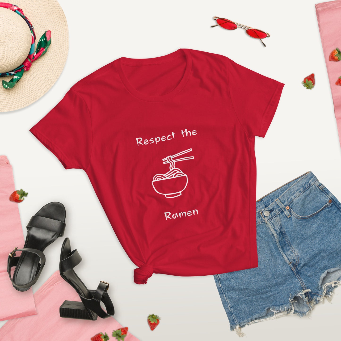 Respect the Ramen - Women's Fitted Short Sleeve T-Shirt